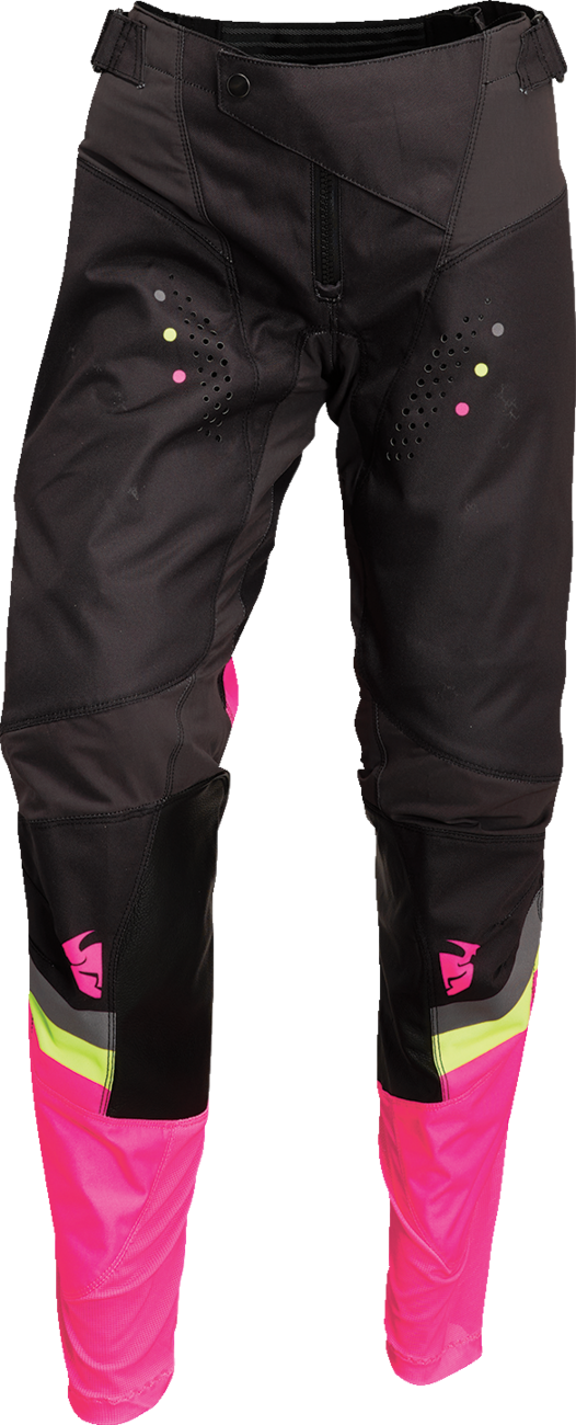 THOR Women's Pulse Rev Pants - Charcoal/Pink - 7/8 2902-0297
