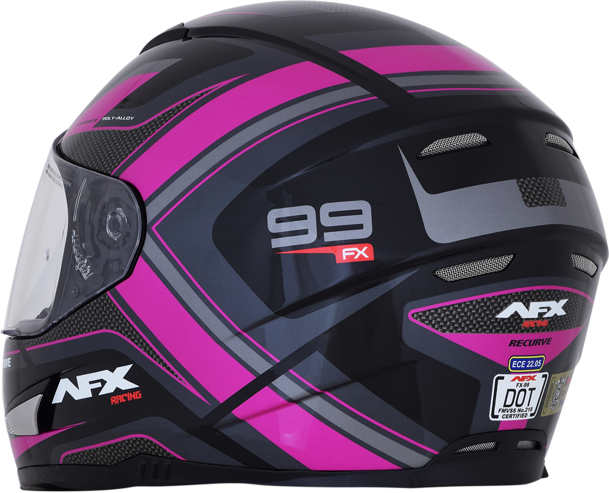 AFX FX-99 Helmet - Recurve - Black/Fuchsia - Large 0101-11104