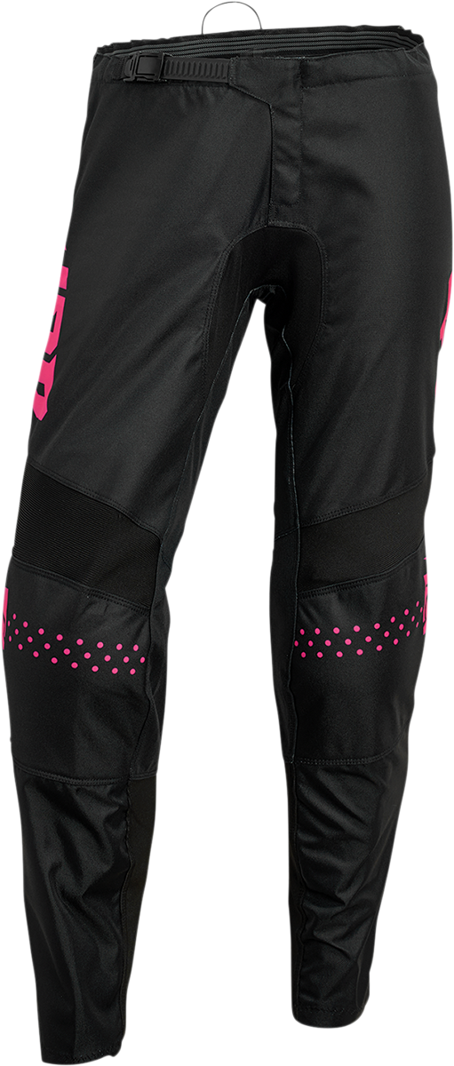 THOR Women's Sector Minimal Pants - Black/Pink - 7/8 2902-0308