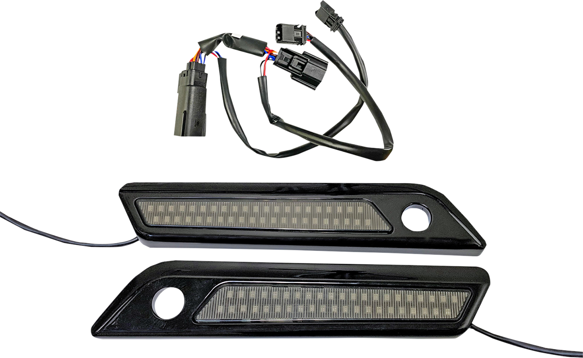 CUSTOM DYNAMICS Latch Light - Saddlebag - Dual Color - Smoke - Black CD-SBL-DC4-SB