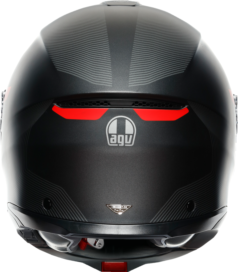 AGV Tourmodular Helmet - Frequency - Matte Gunmetal/Red - Small 211251F2OY00510