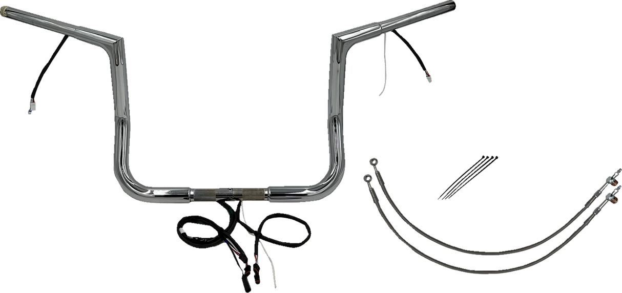 FAT BAGGERS INC. Handlebar Kit - Flat Top - 12" - Chrome 701212