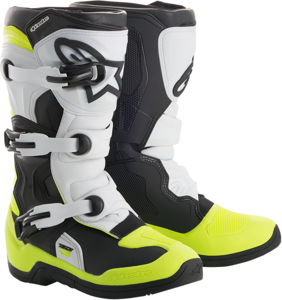 ALPINESTARS Tech 3S Boots - Black/White/Fluorescent Yellow - US 8 2014018-125-8