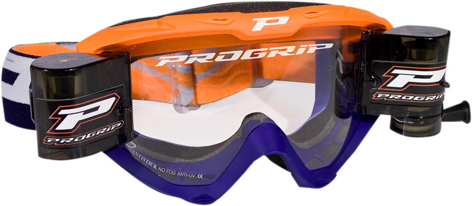 PRO GRIP 3450 Riot Roll Off Goggles - Fluorescent Orange/Blue PZ3450ROAFBL