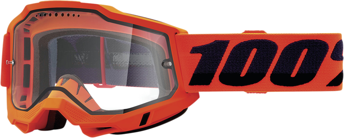 100% Accuri 2 Enduro MTB Goggles - Neon Orange - Clear 50016-00004