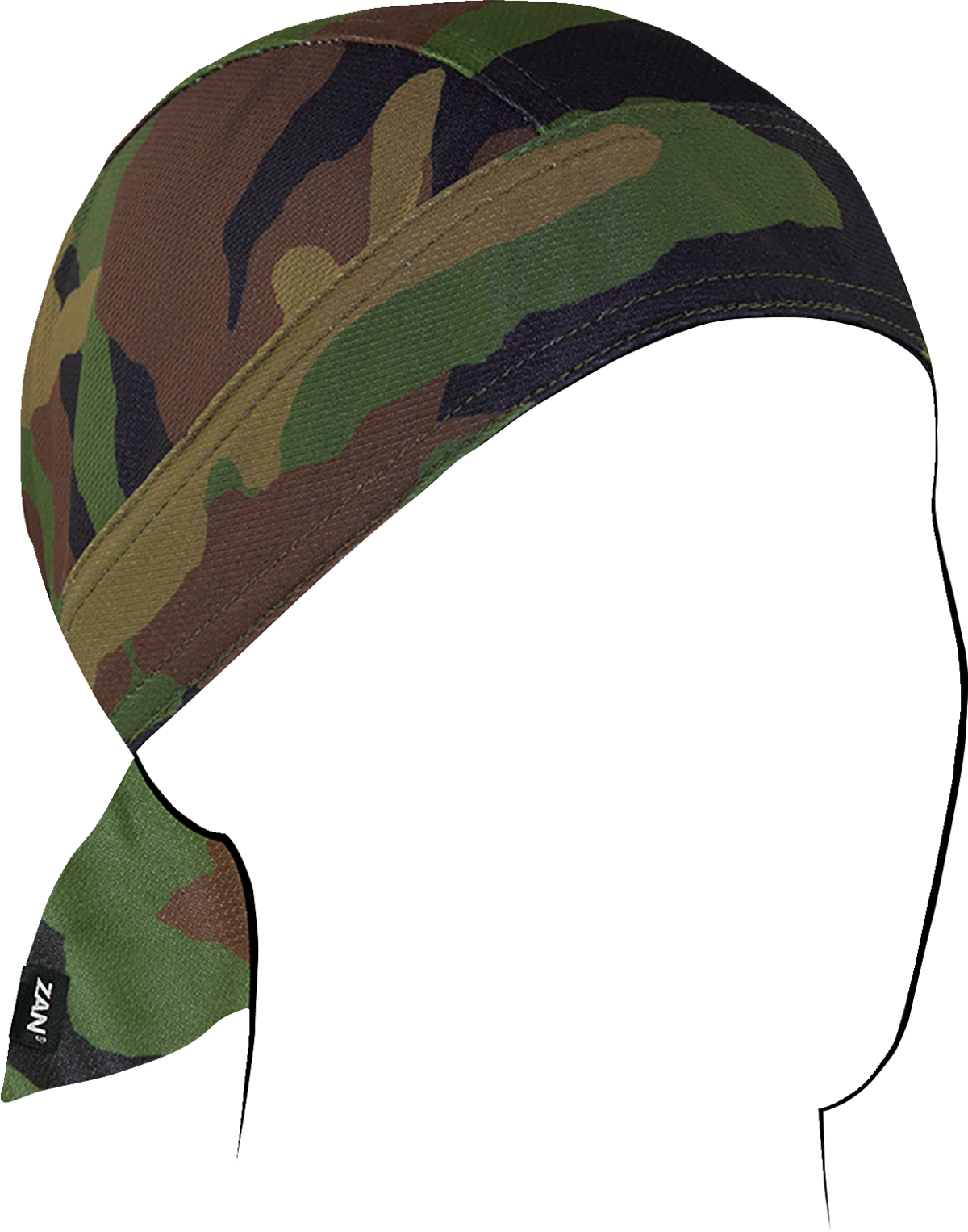 ZAN HEADGEAR Flydanna Micro-Mesh Polyester Headwrap - Woodland Camo ZM118