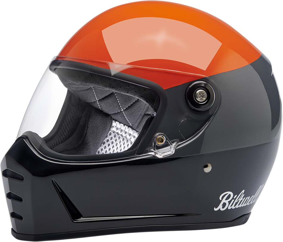 BILTWELL Lane Splitter Helmet - Gloss Podium Orange/Gray/Black - Small 1004-550-102