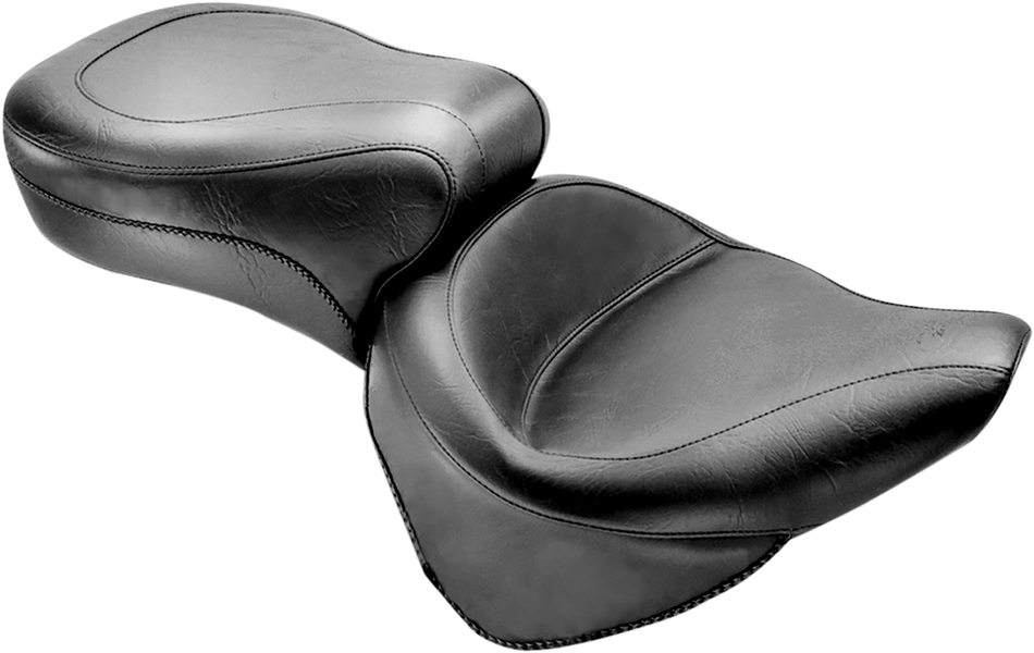MUSTANG Vintage Style Seat - Wide - Smooth - Black - Softail 75735