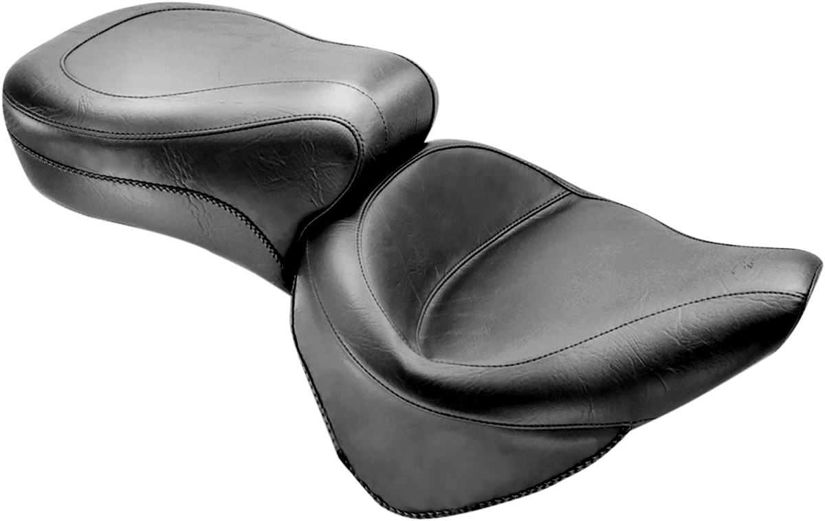 MUSTANG Vintage Style Seat - Wide - Smooth - Black - Softail 75735