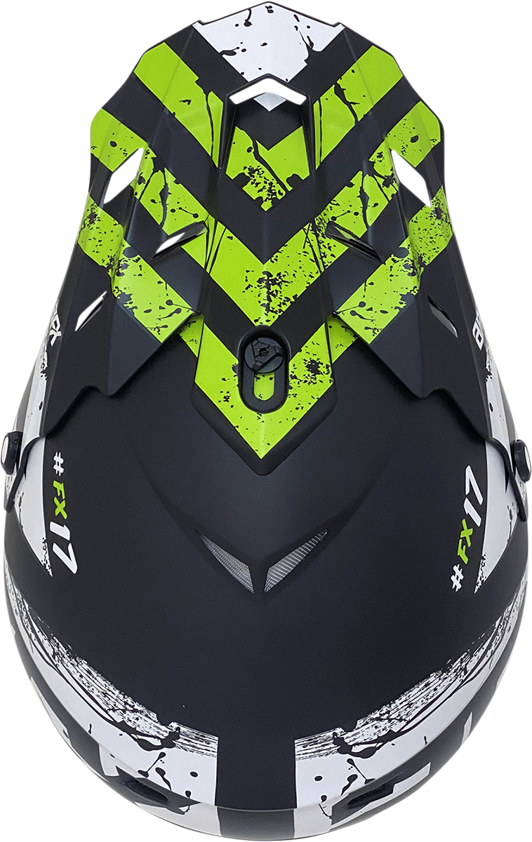 AFX FX-17Y Helmet - Attack - Matte Black/Green - Small 0111-1417