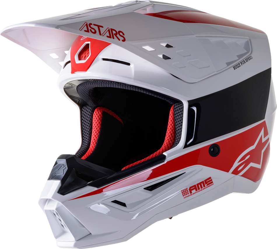 ALPINESTARS SM5 Helmet - Bond - White/Red - 2XL 8303522-2032-2X