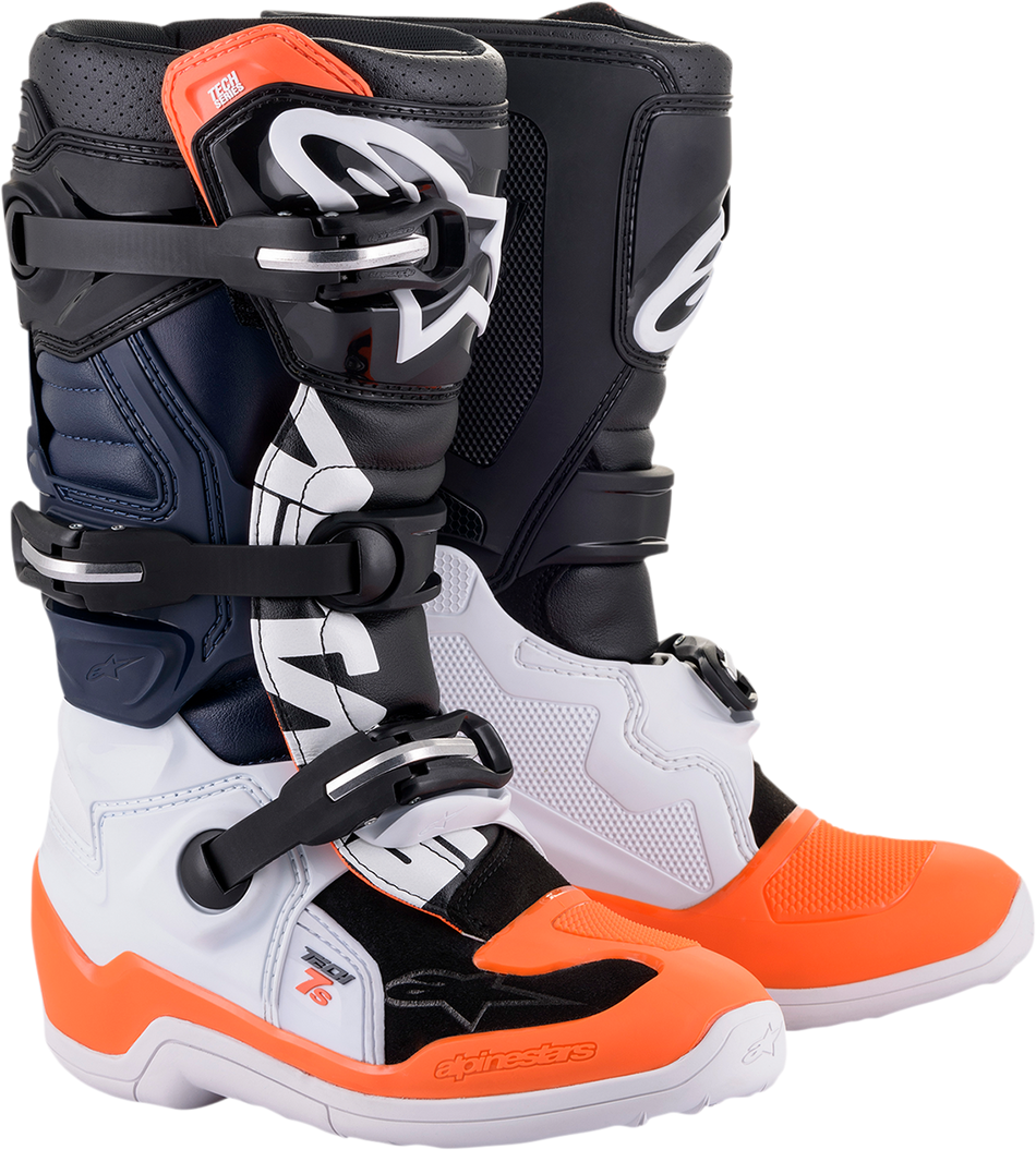 ALPINESTARS Youth Tech 7S Boots - Black/Orange/White - US 7 2015017-1241-7