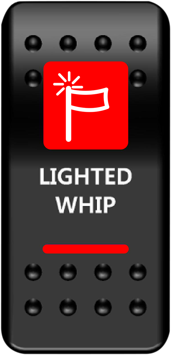 MOOSE UTILITY Rocker Switch - Lighted Whip - Red WHP-PWR-R