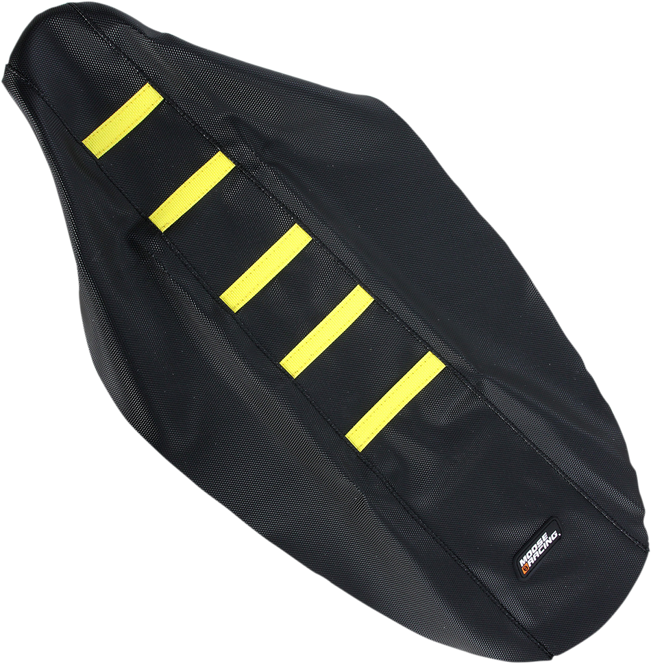 MOOSE RACING Ribbed Seat Cover - Black Cover/Yellow Ribs - Suzuki RMZ25010-331RT