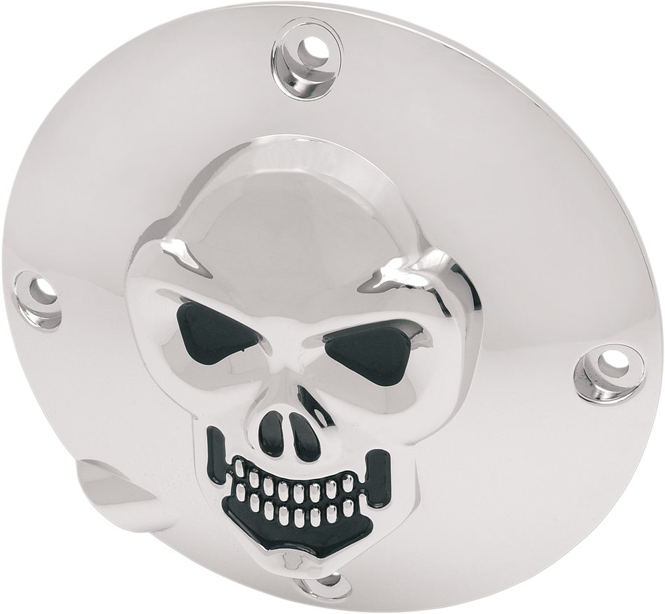 DRAG SPECIALTIES Skull Derby Cover - Chrome - 4 Hole 33-0063