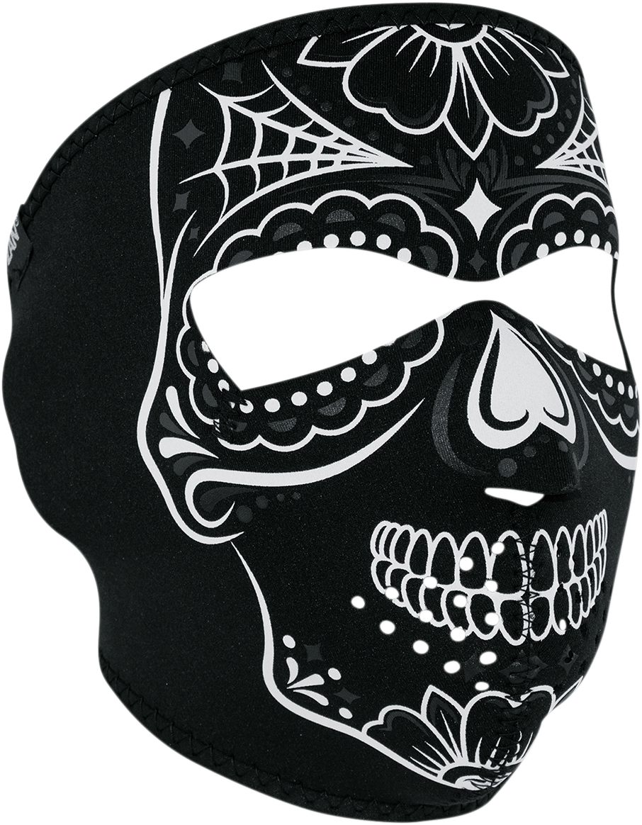 ZAN HEADGEAR Neoprene Face Mask - Calavera Glow In The Dark WNFM028G