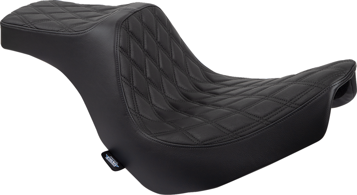 DRAG SPECIALTIES Predator III Seat - Double Diamond - Black w/ Black Stitching - FL/FX '18-'22 0802-1491