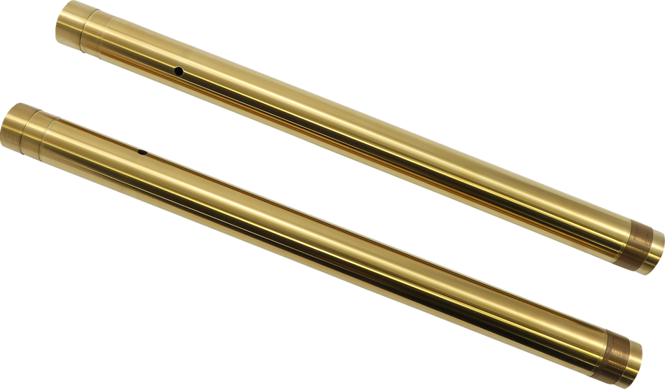 CUSTOM CYCLE ENGINEERING Inverted Fork Tubes - Gold - 43 mm - Stock 710072