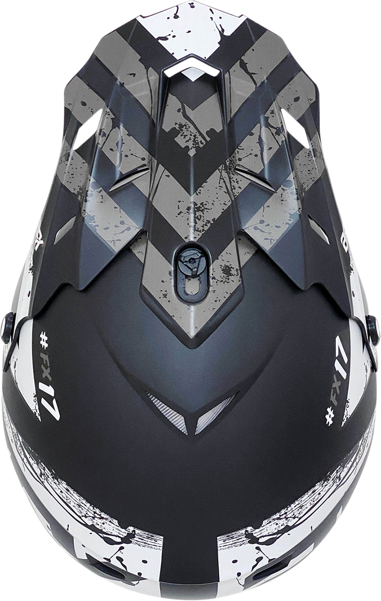 AFX FX-17 Helmet - Attack - Matte Black/Silver - XS 0110-7142