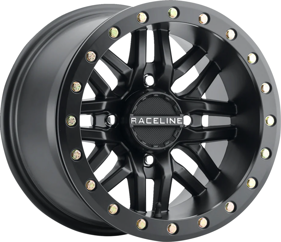 RACELINE WHEELS Wheel - Ryno - Beadlock - Front/Rear - Black/with Black Ring - 14x7 - 4/137 - 5+2 A91B-47037-52