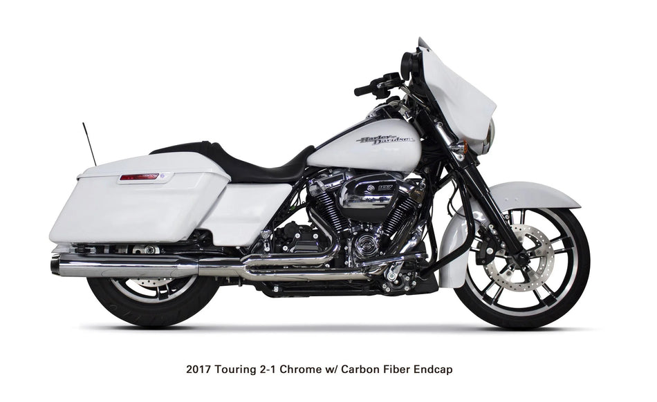 Two Brothers Harley Davidson Bagger / Touring Full Systems 2017-23 Negro con punta de fibra de carbono 005-4680199-B 