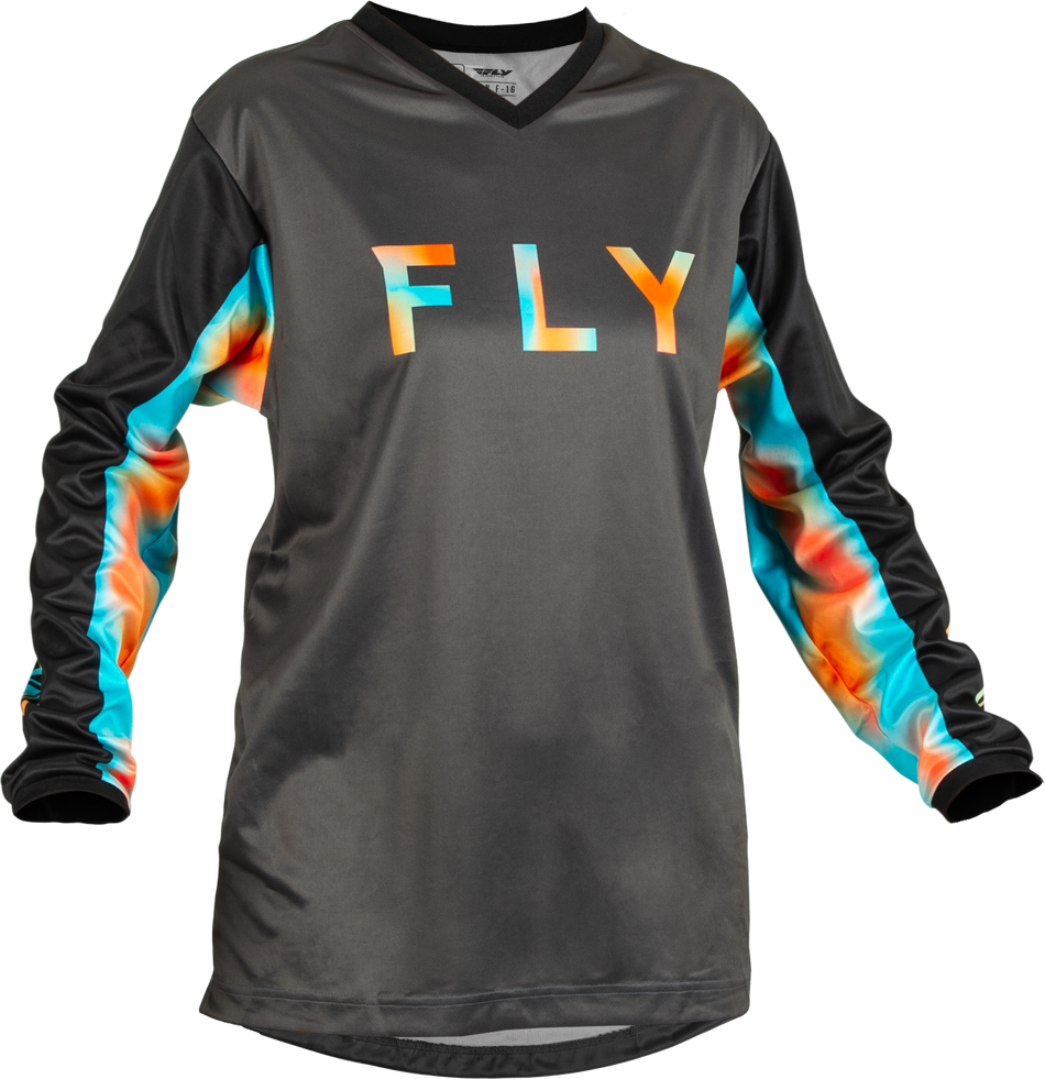 FLY RACING Women's F-16 Jersey Grey/Pink/Blue Sm 376-821S