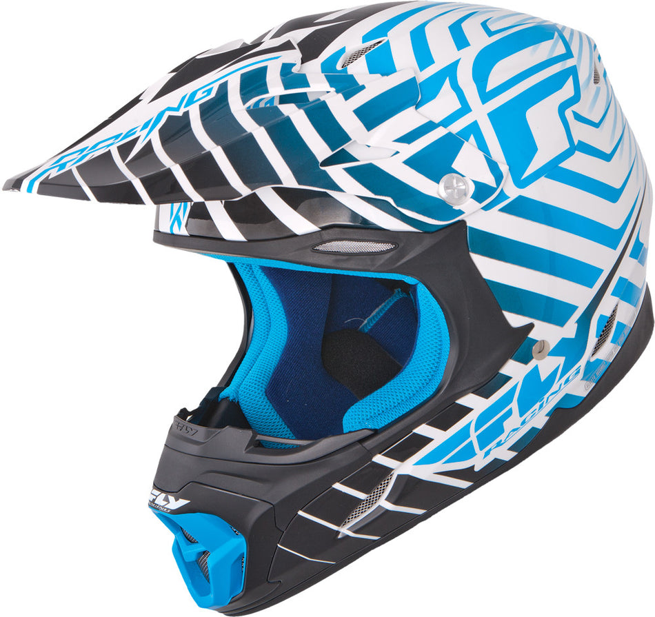 FLY RACING Three.4 Sonar Helmet White/Blue 2x 73-36432X