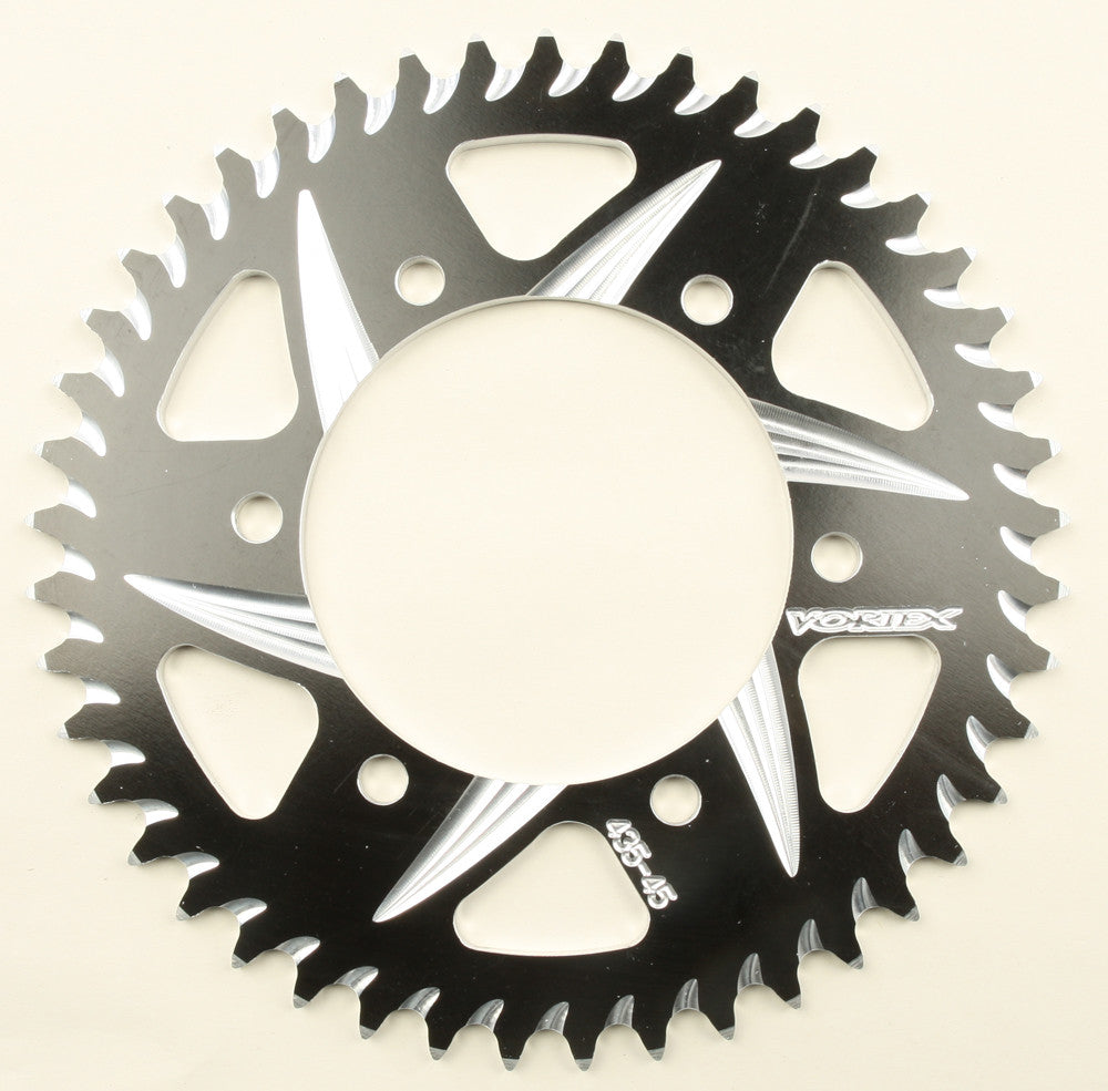 VORTEX Rear Cat5 Sprocket Aluminum 45t-520 Blk Kaw/Suz/Yam 435ZK-45