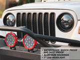 Raxiom 97-18 Jeep Wrangler TJ/JK Axial Series LED Daymaker Headlights- Black Housing (Clear Lens) J108042