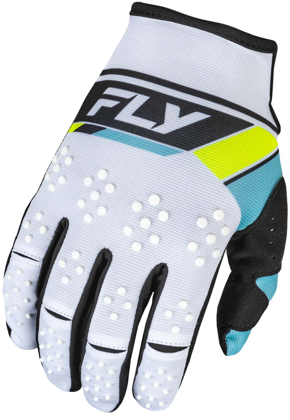 FLY RACING Kinetic Prix Gloves White/Black/Hi-Vis Md 377-413M