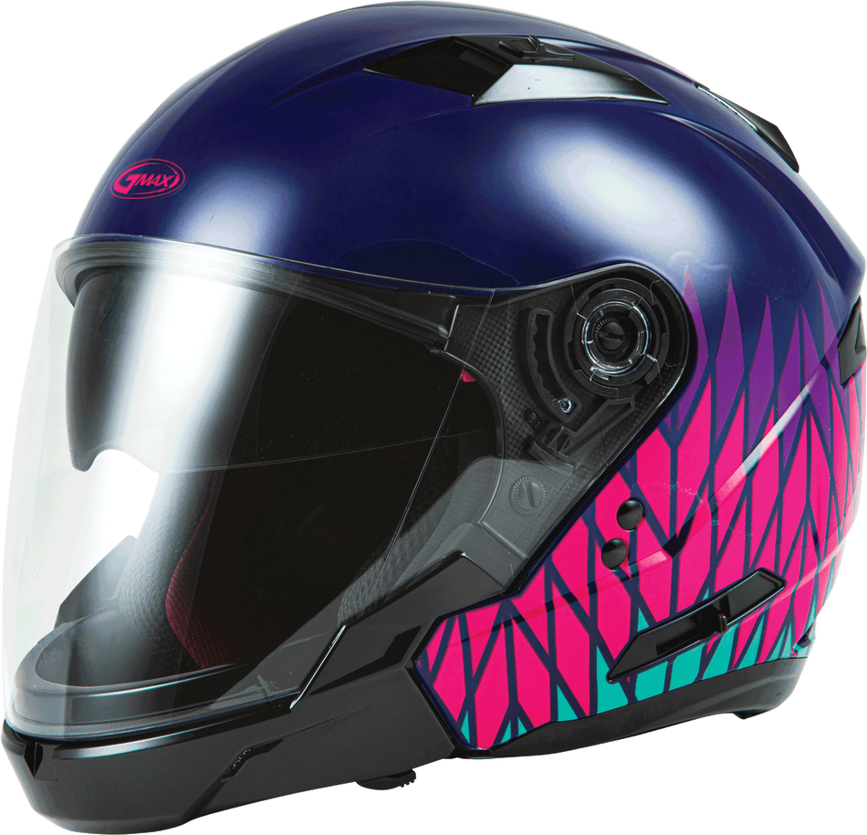 GMAX Of-77 Open-Face Prizm Helmet Purple/Pink/Teal Xl O1777597