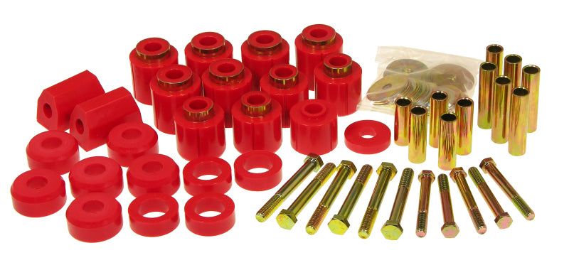 Prothane 87-96 Jeep YJ 1in Lift Body Mount Kit - Red 1-113