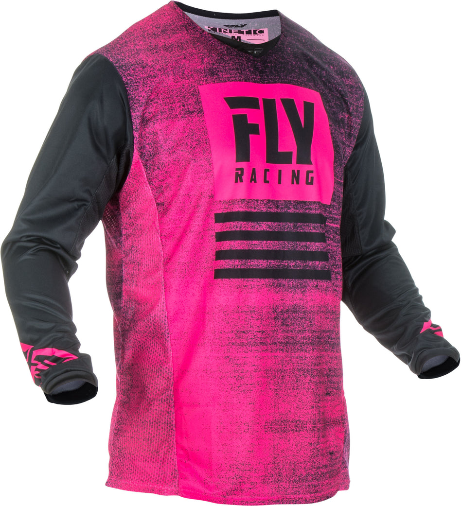 FLY RACING Kinetic Noiz Jersey Neon Pink/Black Md 372-528M