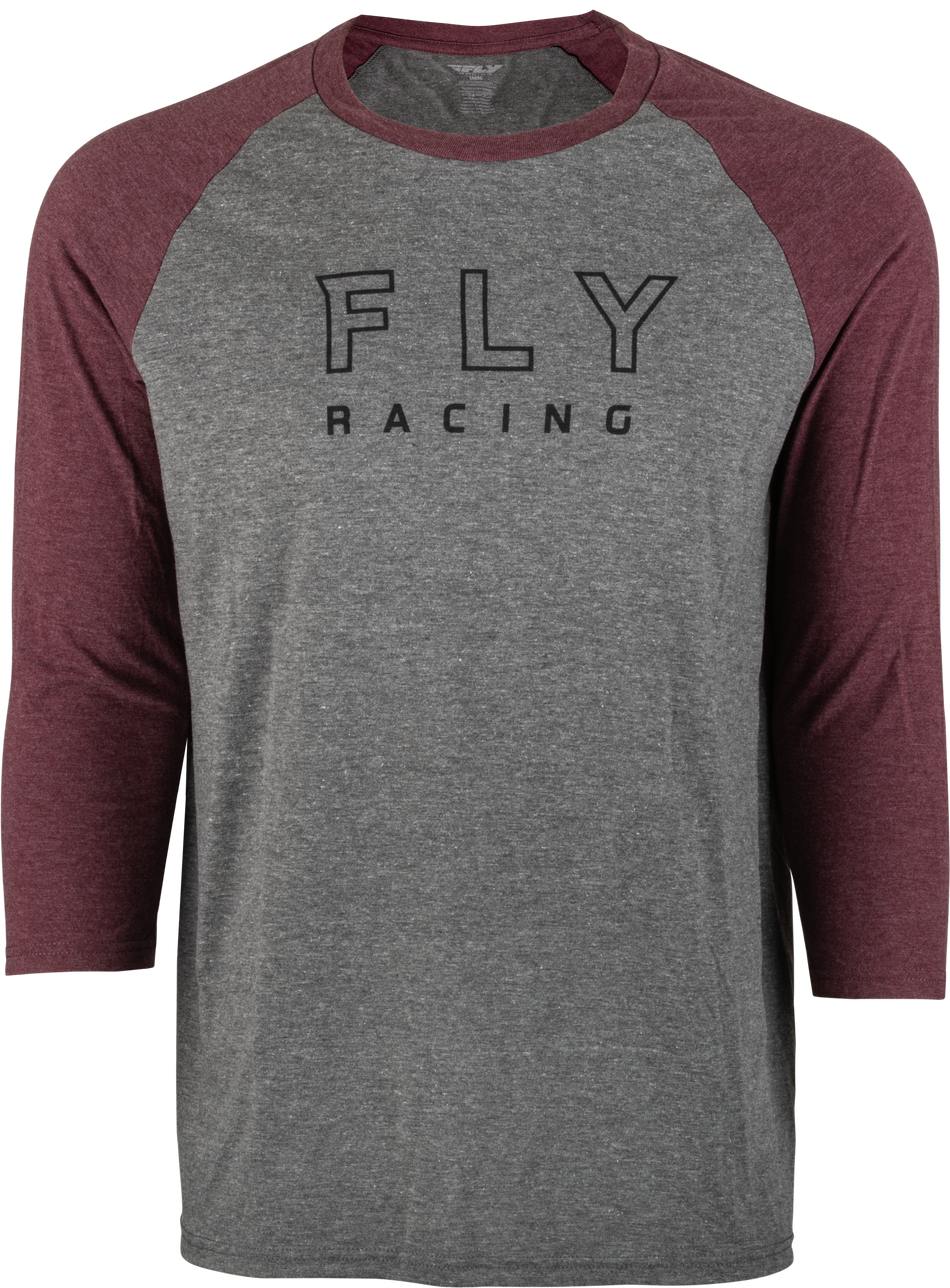 FLY RACING Fly Renegade 3/4 Sleeve Tee Tan Heather/Maroon Lg 352-4002L