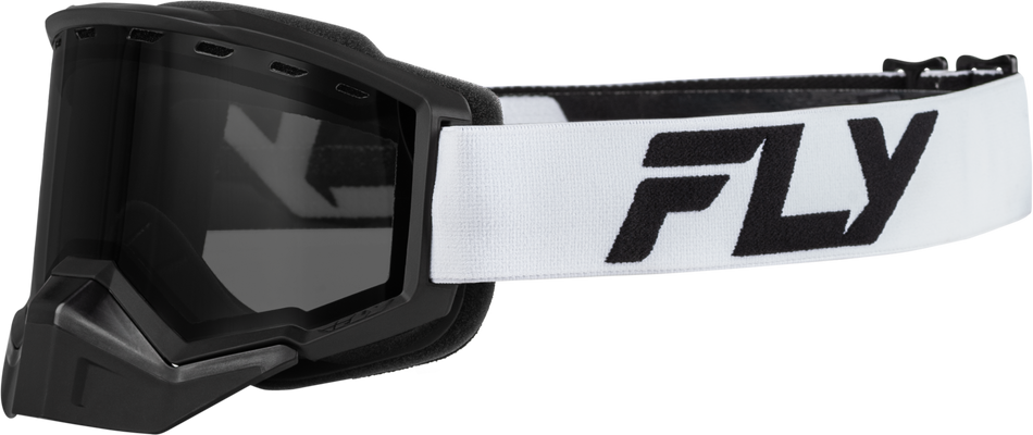 FLY RACING Focus Snow Goggle White/Black W/ Smoke Lens