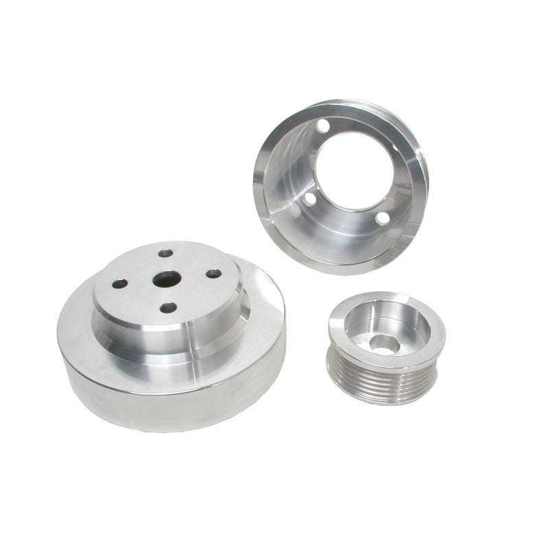 BBK 86-93 Mustang 5.0 Underdrive Pulley Kit - Lightweight CNC Billet Aluminum (3pc) 1553