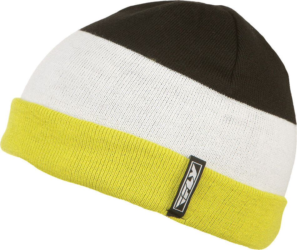 FLY RACING Color Block Beanie (Lime/Black) 351-0333