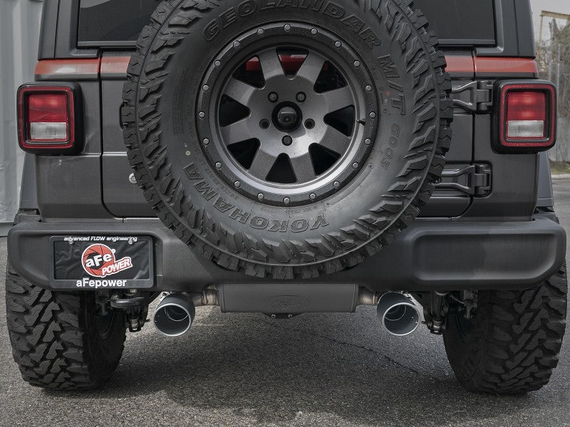 aFe Rebel Series 409 Stainless Steel Cat-Back Exhaust 18-21 Jeep Wrangler JL 2.0L (t) - Black Tip 49-48096-B