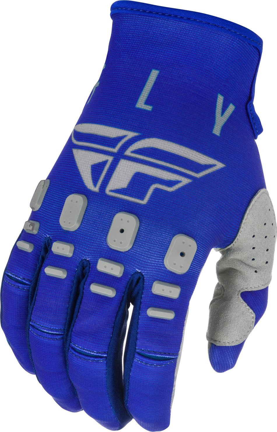 FLY RACING Youth Kinetic K121 Gloves Blue/Navy/Grey Sz 04 374-41104