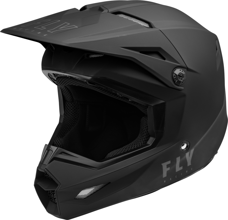FLY RACING Youth Kinetic Solid Helmet Matte Black Yl F73-3471YL