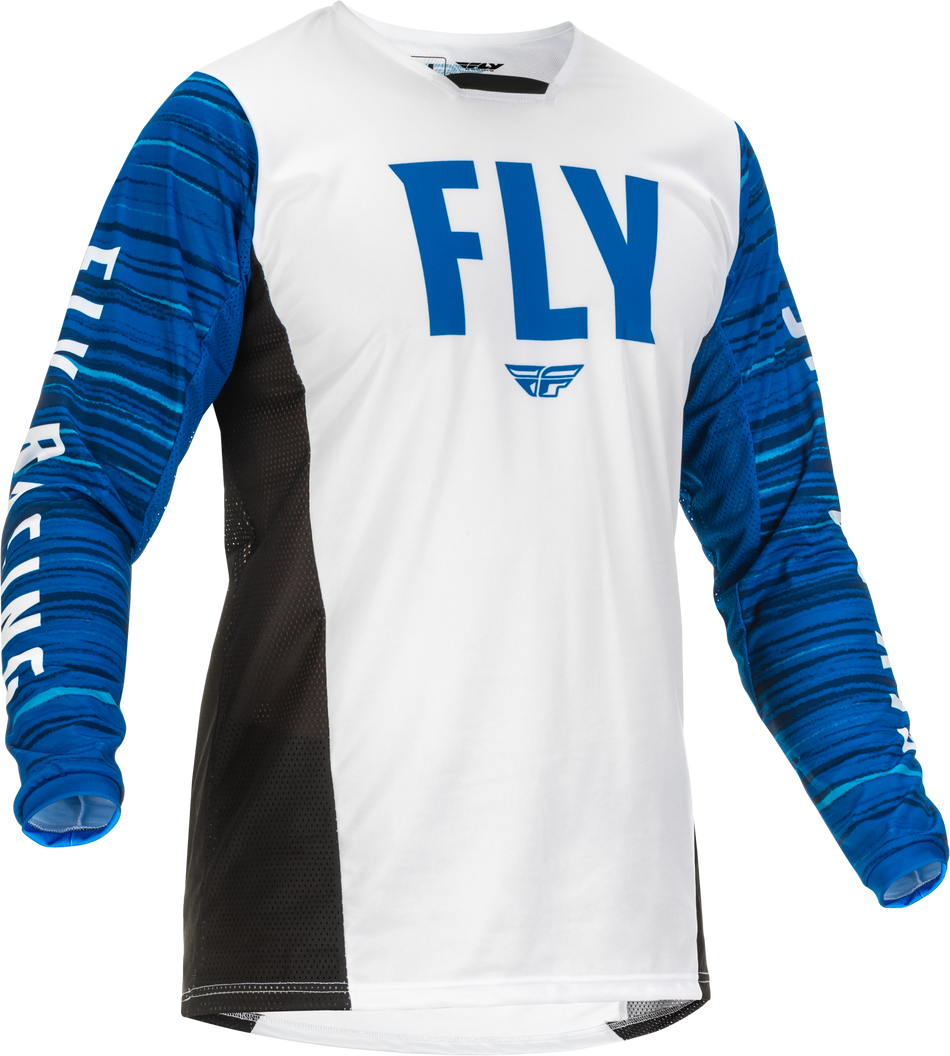 FLY RACING Kinetic Wave Jersey White/Blue Md 375-523M