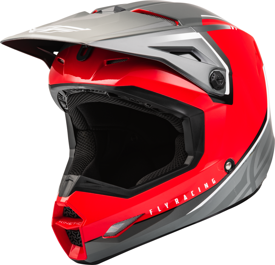 FLY RACING Kinetic Vision Helmet Red/Grey Md F73-8653M