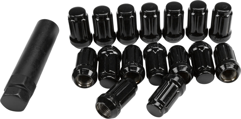 AWC 12mmx1.50 Lock Style Lug Nuts Black W/Key 16/Pk RLUG-CS20B