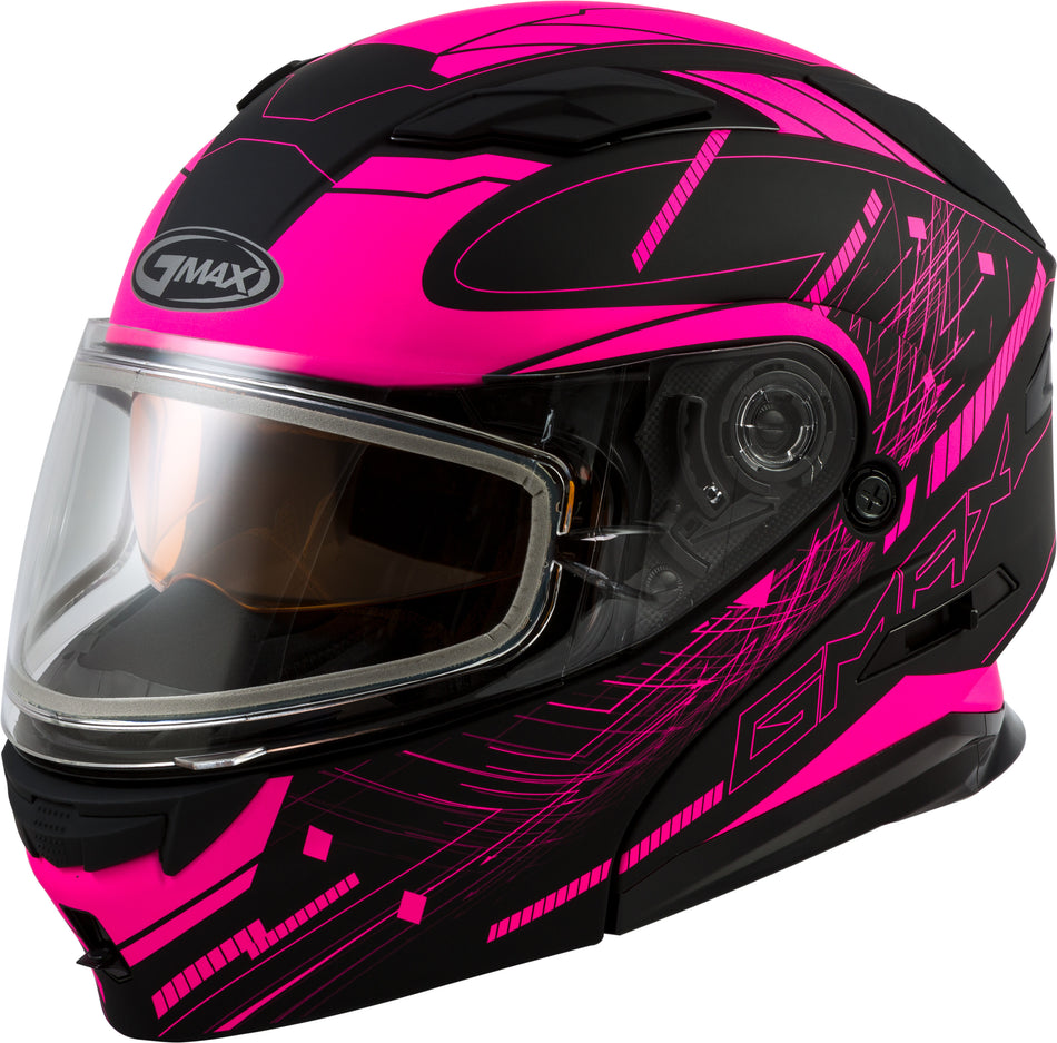 GMAX Md-01s Modular Wired Snow Helmet Black/Pink Md G2011405D TC-14-ECE