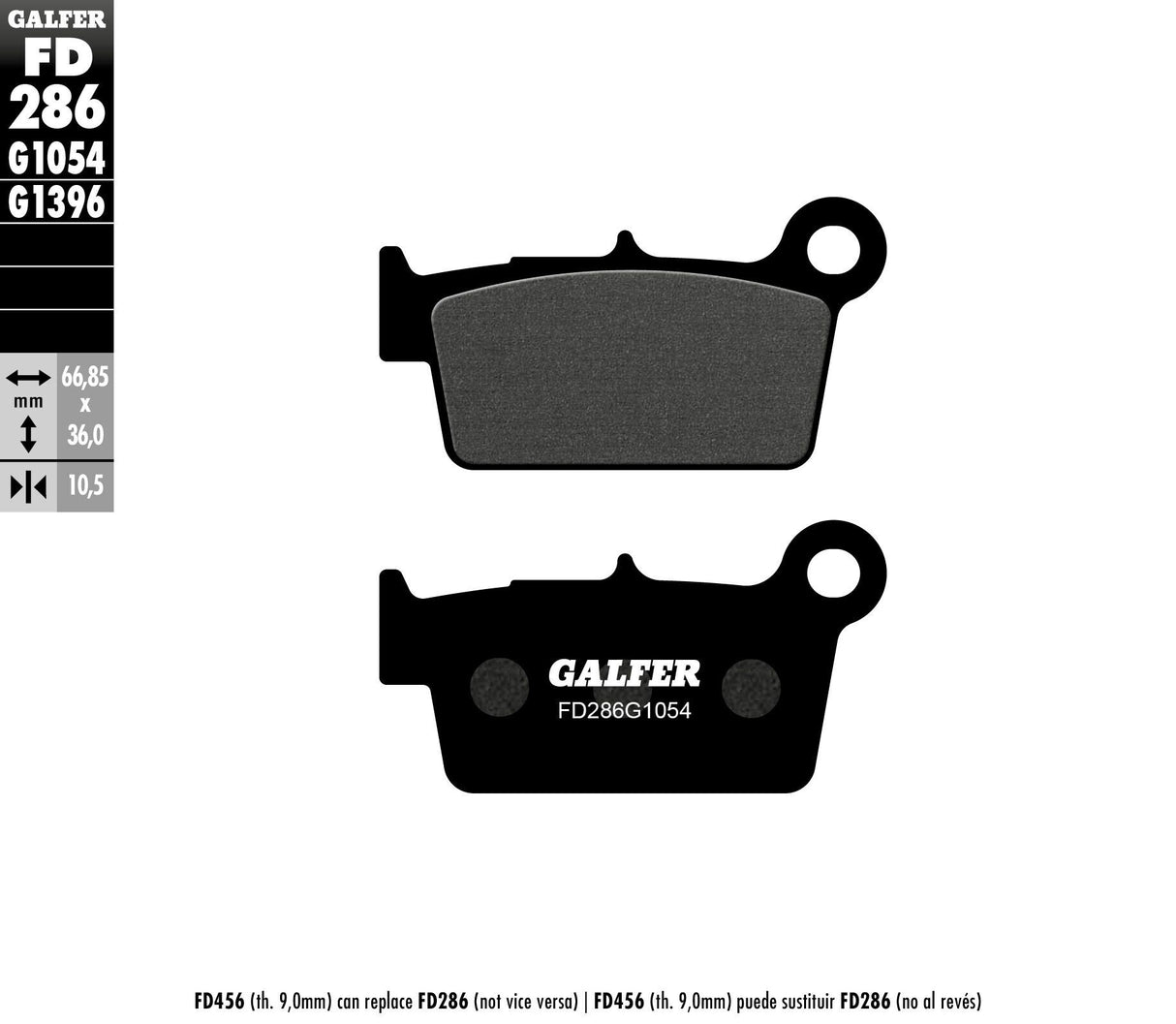 GALFER Brake Pads Semi Metallic Fd286g1054 FD286G1054