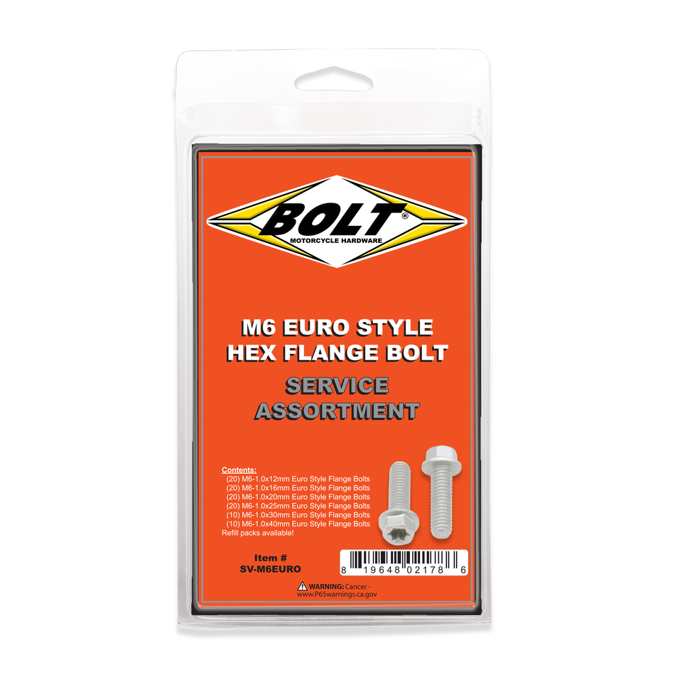 BOLT M6 Euro Torx Flange Bolt Assortment 100 Piece Kit SV-M6EURO