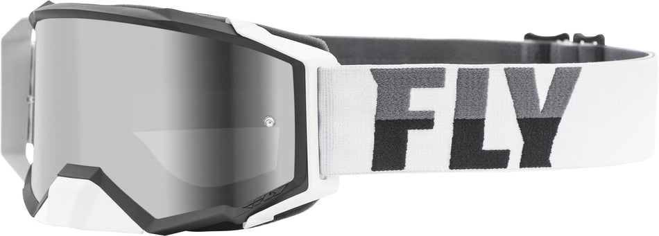 FLY RACING Zone Pro Goggle White/Black W/Dark Smoke Lens W/Post FLA-063