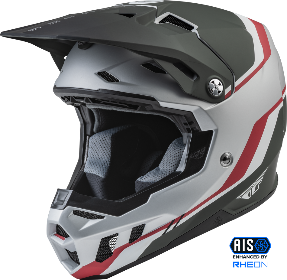 FLY RACING Formula Cc Driver Helmet Matte Silver/Red/White 2x 73-43132X