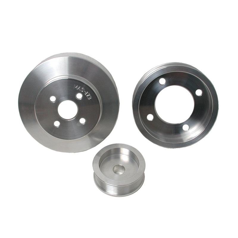 BBK 94-95 Mustang 5.0 Underdrive Pulley Kit - Lightweight CNC Billet Aluminum (3pc) 1554