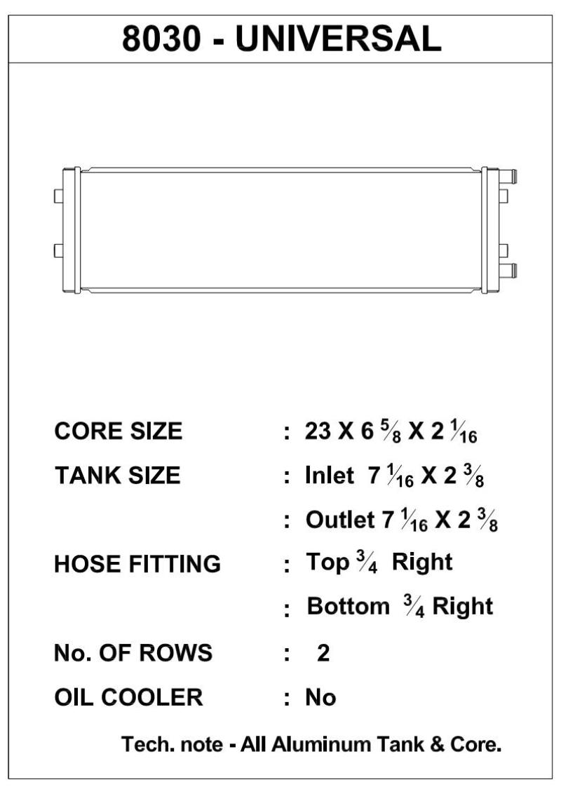 CSF Dual-Pass Universal Heat Exchanger (Cross-Flow) 8030